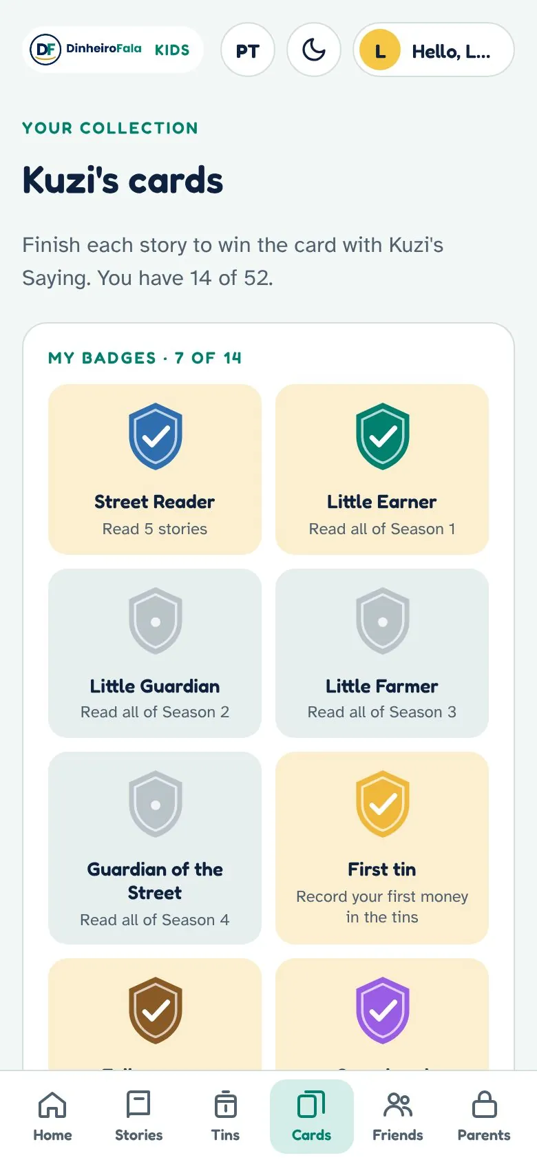 Badges and Kuzi cards