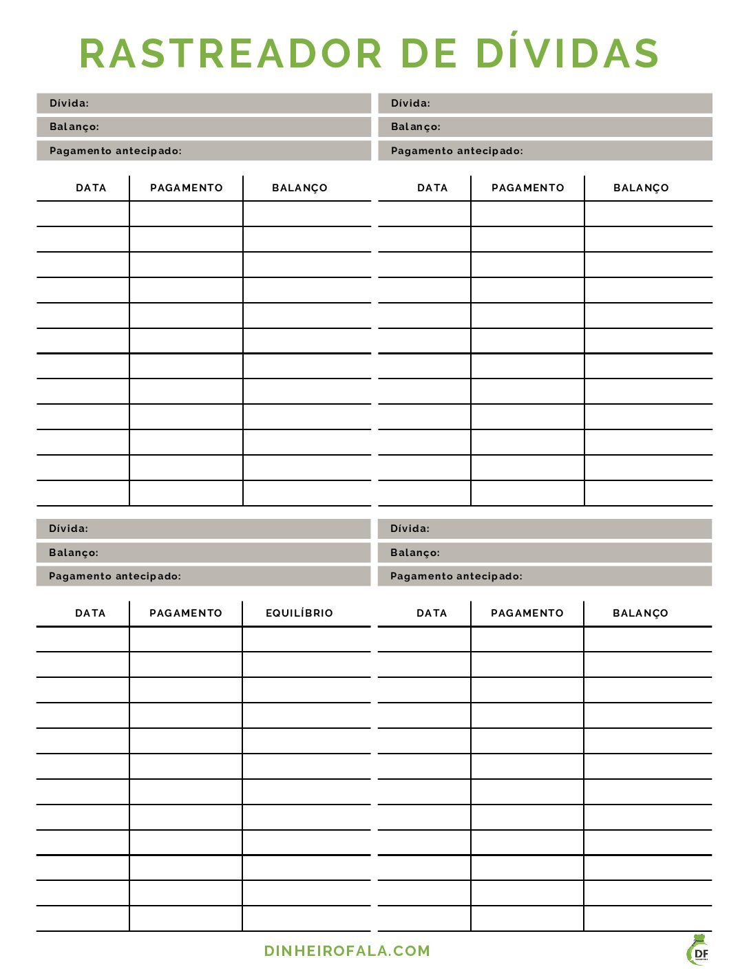 Rastreador de Dívidas